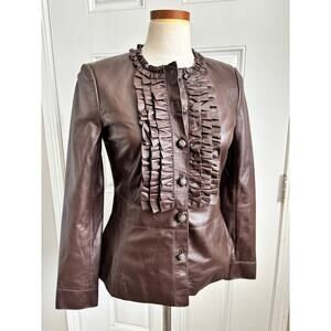 Tory Burch short  Annabel genuine leather jacket size 6